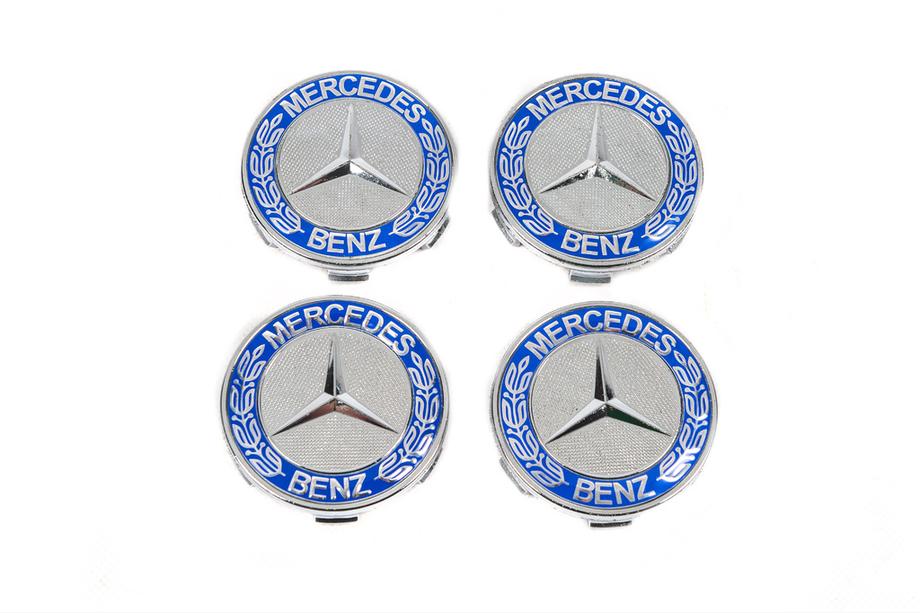Mercedes-Benz Velgcenterkappen 71/75 mm zonder ring (4 stuks, blauw V2) Foto 3