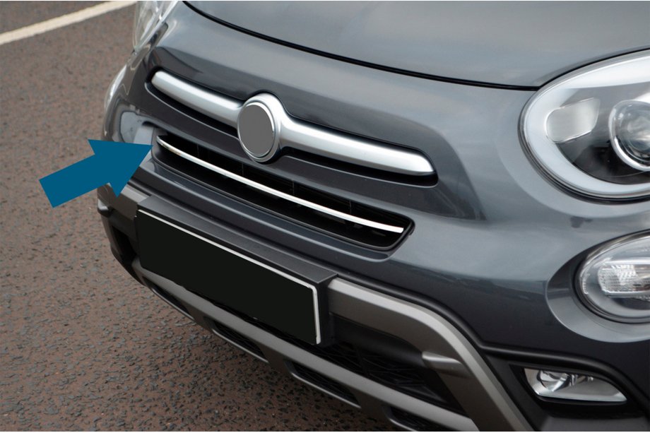 Fiat 500X 2014–2024 RVS beschermstrip voor voorbumper Image