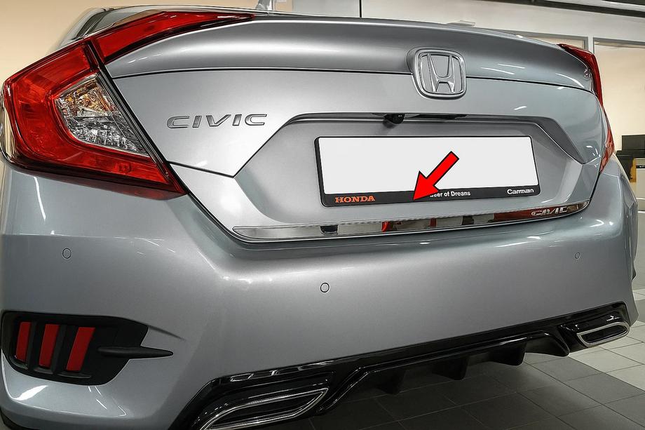 Honda Civic Sedan X 2016–2021 Kofferbakrand (RVS) Carmos - Turks staal Image