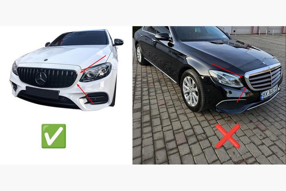 Mercedes E-class W213 2016–2023 Diamond Black voorgrille (voor Avantgarde/AMG-Line/E43 AMG/E53 AMG 2016-2020) Zonder camera-uitsparing Foto 5