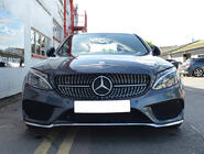 Mercedes C-klasse W205 2014–2021 Voorgrille Diamond Silver (voor Avantgarde/AMG-Line/C43 AMG) 2014-2018, zonder camera foto 19
