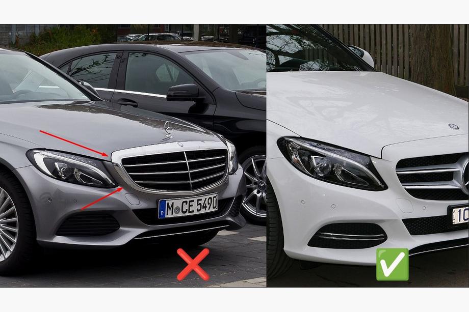 Mercedes C-klasse W205 2014–2021 Voorgrille Diamond Silver (voor Avantgarde/AMG-Line/C43 AMG) Foto 6