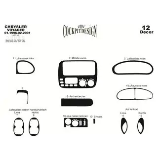 Dashboard sierlijsten (Meric) Chrysler Voyager 1996–2001 foto 4