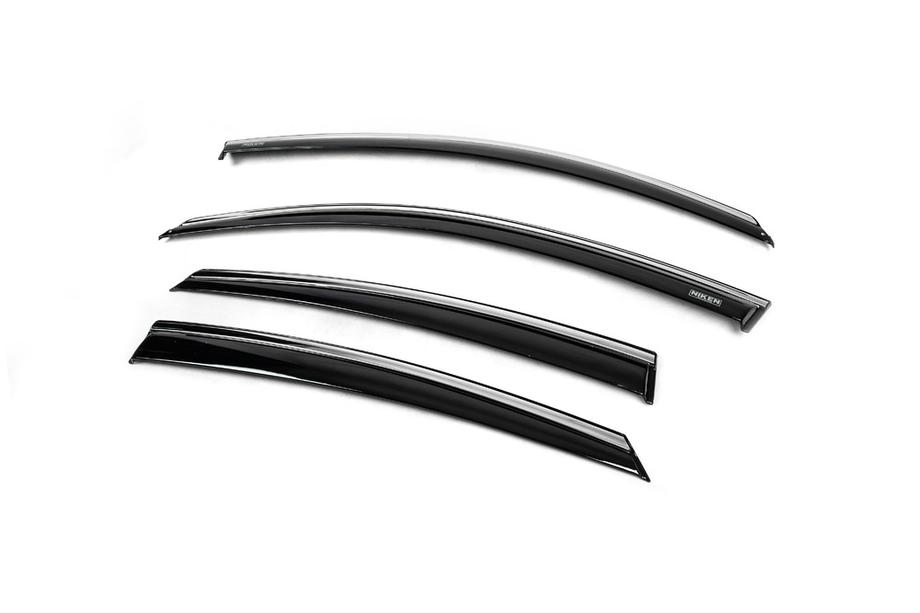 Honda Civic Sedan X 2016–2021 Raamwindschermen met chromen sierlijst (set van 4, Niken) Foto 3