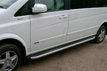Mercedes Vito/V-klasse W447 2014– Fullmond side steps (2 stuks, aluminium) foto 3