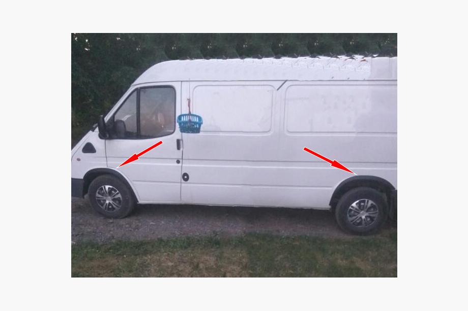 Ford Transit 1991–2000 Wielkastverbreders (set van 4, zwart) Image