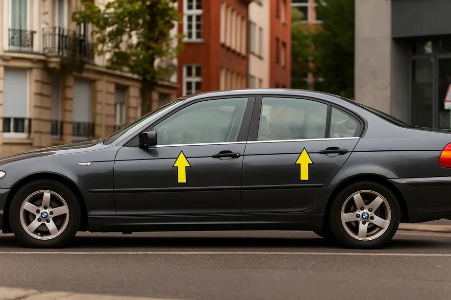BMW 3 Serie E46 1998–2006 Raamomlijsting (RVS) Carmos - Turks staal Image