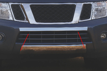 Nissan Pathfinder R51 2005–2014 RVS sierlijst voor voorbumper foto 1