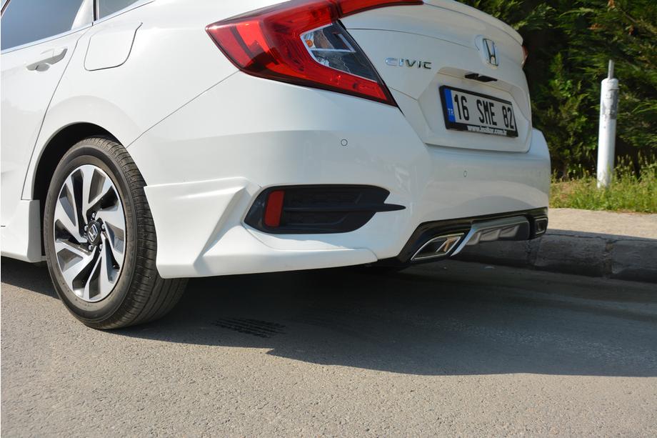 Honda Civic Sedan X 2016–2021 Hoekstukken voor achterbumper (spuitklaar) Image