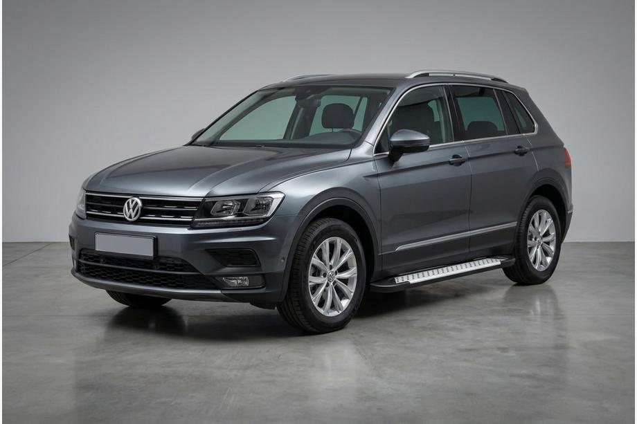 Volkswagen Tiguan 2016–2023 Side steps Allmond Grey (2 stuks, aluminium) Image