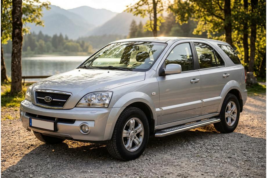 Kia Sorento I BL 2002–2009 Zijtreden Maydos V2 (2 st., aluminium/RVS) Image