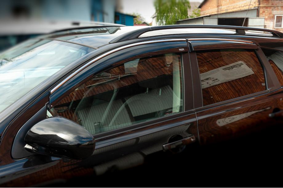 Nissan Qashqai 2010–2014 Raamwindschermen met chromen sierlijst (set van 4, Niken) Image