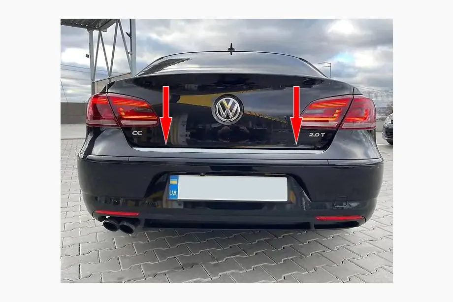 Volkswagen Passat CC 2008–2017 RVS kofferbakrand Foto 1