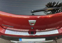 Renault Sandero 2007–2013 Achterbumper beschermlijst Carmos V1 (RVS) foto 1