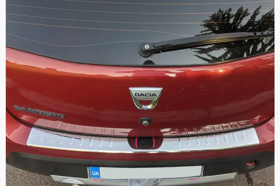 Renault Sandero 2007–2013 Achterbumper beschermlijst Carmos V1 (RVS) Image