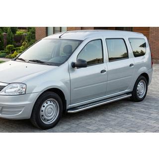 Zijtreden Maydos V2 (2 st., aluminium/RVS) Dacia Logan MCV 2004–2014 foto 1