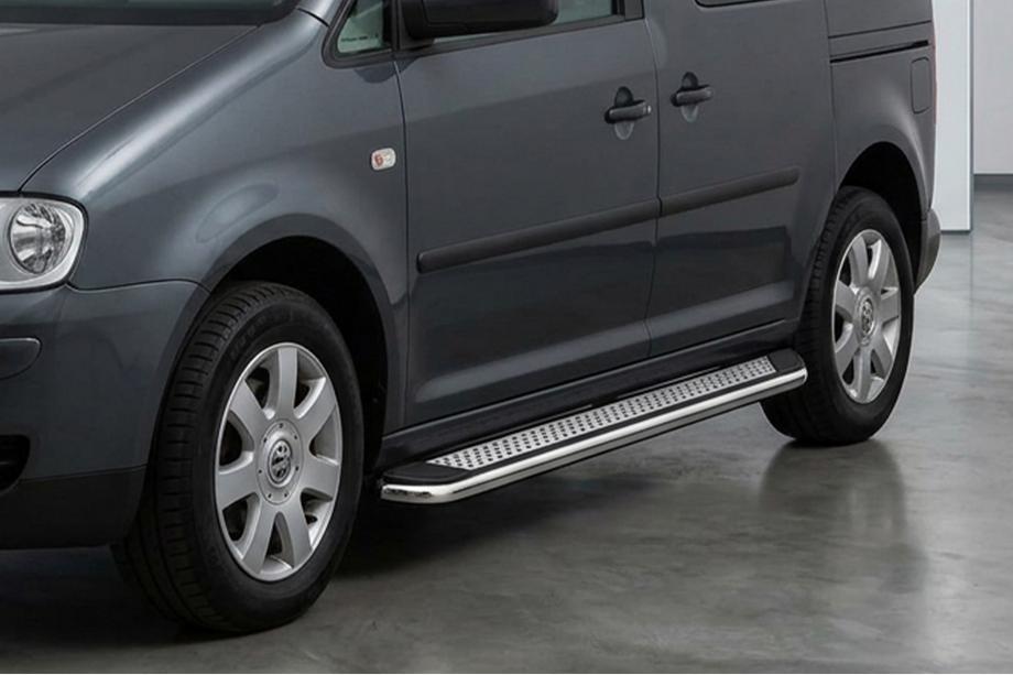 Volkswagen Caddy 2010–2015 Zijtreden Maydos V2 (2 st., aluminium/RVS) Korte wielbasis Image