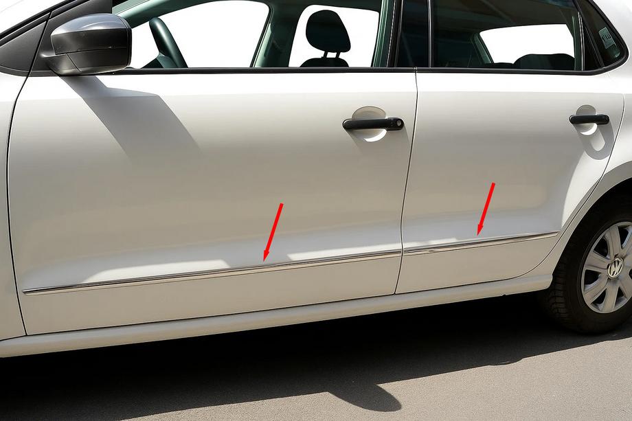 Volkswagen Polo 2010–2017 Deurstrips HB (RVS) Image