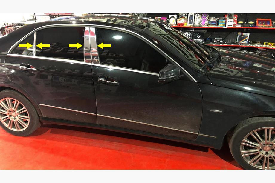 Mercedes E-klasse W212 2009–2016 Deurstijl sierlijsten (6-delig, RVS) Foto 1