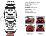 Mercedes A-Klasse W176 2012–2018 Complete bodykit (A45 AMG) foto 3