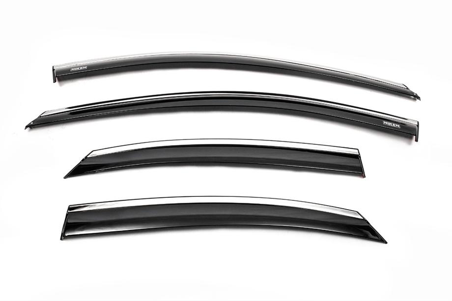 Ford Focus II 2008–2011 Raamwindschermen met chromen sierlijst SD/HB (4 stuks, Niken) Image