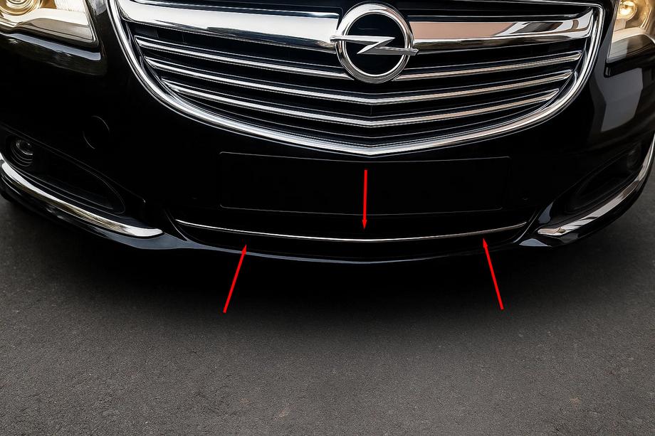 Opel Insignia 2008–2017 RVS afdeklijsten voor bumperrooster Foto 1