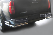 Nissan Navara 2006–2015 Achterbumperbeschermer AK003 dubbel (RVS) foto 1