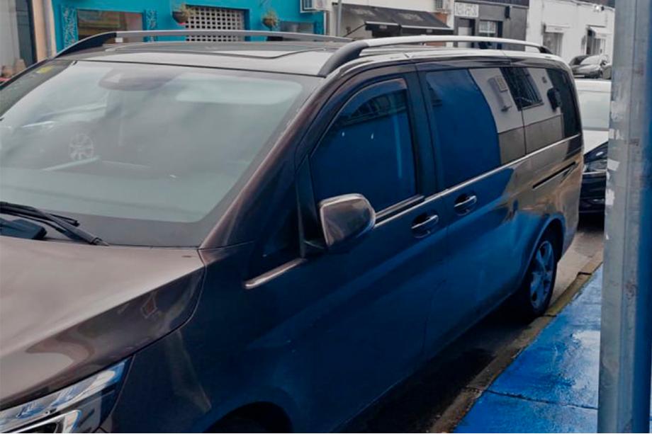 Mercedes Vito/V-klasse W447 2014– Dakrails chroom CAN origineel design (metalen steunen) Lange wielbasis (LONG) Foto 6