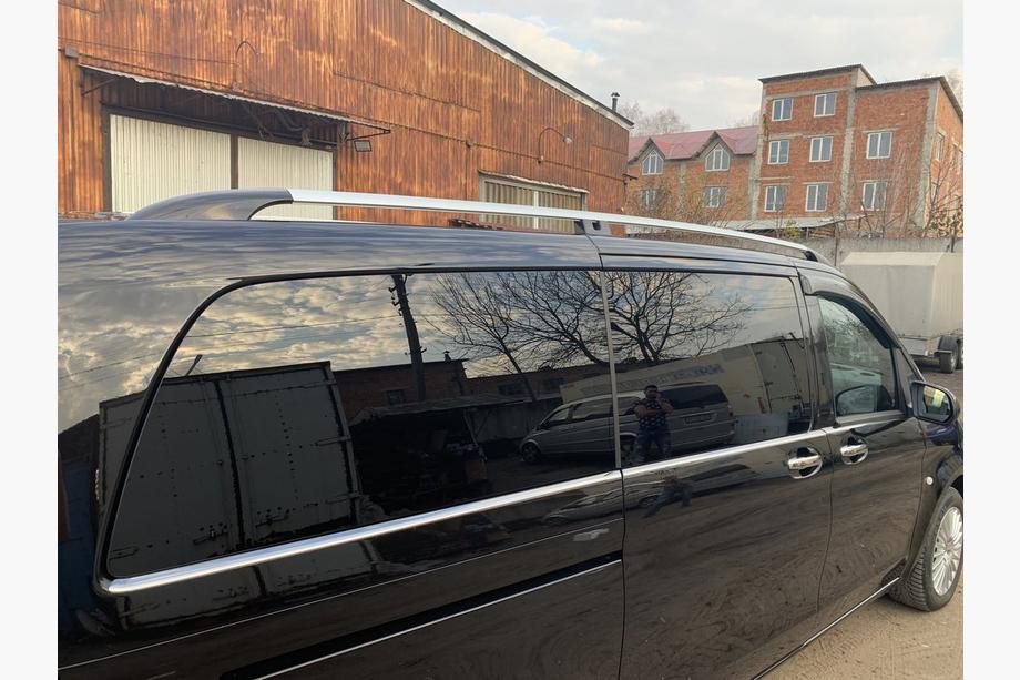 Mercedes Vito/V-klasse W447 2014– Dakrails chroom CAN origineel design (metalen steunen) Lange wielbasis (LONG) Foto 5