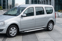 Dacia Logan MCV 2004–2014 Side steps X5-type (set van 2, aluminium) foto 1
