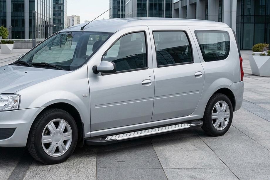 Dacia Logan MCV 2004–2014 Side steps X5-type (set van 2, aluminium) Image