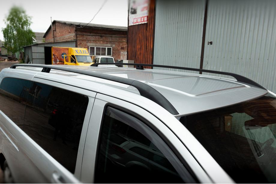 Mercedes Vito/V-klasse W447 2014– Zwarte dakrails CAN origineel design (metalen voeten) Image