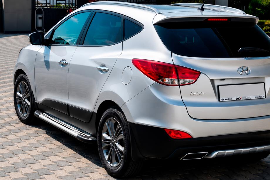 Hyundai IX-35 2010–2015 Zijsteps Allmond Grey (2 stuks, aluminium) Image