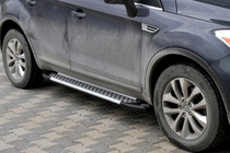 Ford Kuga 2008–2013 Zijsteps Allmond Grey (2 stuks, aluminium) foto 1