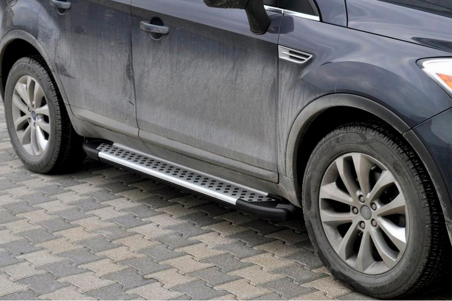 Ford Kuga 2008–2013 Zijsteps Allmond Grey (2 stuks, aluminium) Image