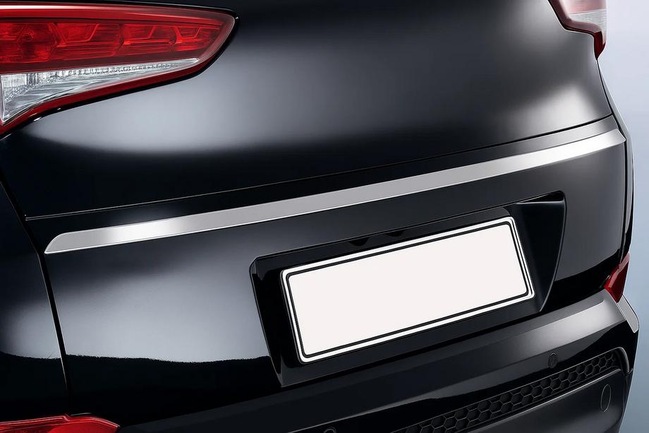 Hyundai Tucson TL 2016–2021 Sierlijst boven kentekenplaat (2015—2018, boven, smal, RVS) Carmos - Turks staal Image