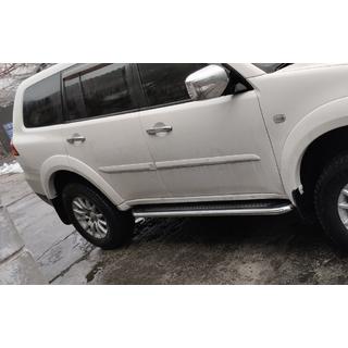 Zijtreden Maydos V2 (2 st., aluminium/RVS) Mitsubishi Pajero Sport 2008–2015 foto 3