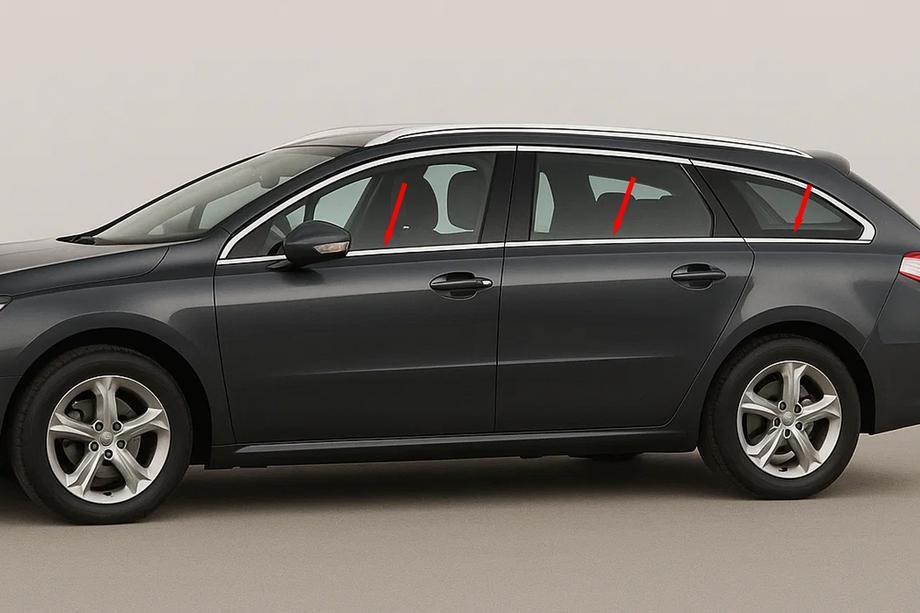 Peugeot 508 2010–2018 Onderste raamomlijsting (SW, RVS) Image