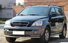 Kia Sorento I BL 2002–2009 Voorbumperbescherming ST008 (RVS) foto 1