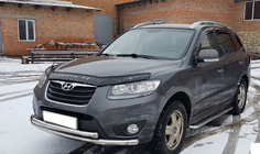Hyundai Santa Fe 2 2006–2012 Voorbeschermbeugel ST014 (RVS) Ø60/42 mm foto 2