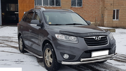 Hyundai Santa Fe 2 2006–2012 Voorbeschermbeugel ST014 (RVS) Ø60/42 mm foto 3