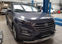 Hyundai Tucson TL 2016–2021 Voorbeschermbeugel ST014 (RVS) foto 2