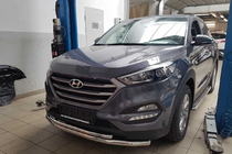 Hyundai Tucson TL 2016–2021 Voorbeschermbeugel ST014 (RVS) foto 1