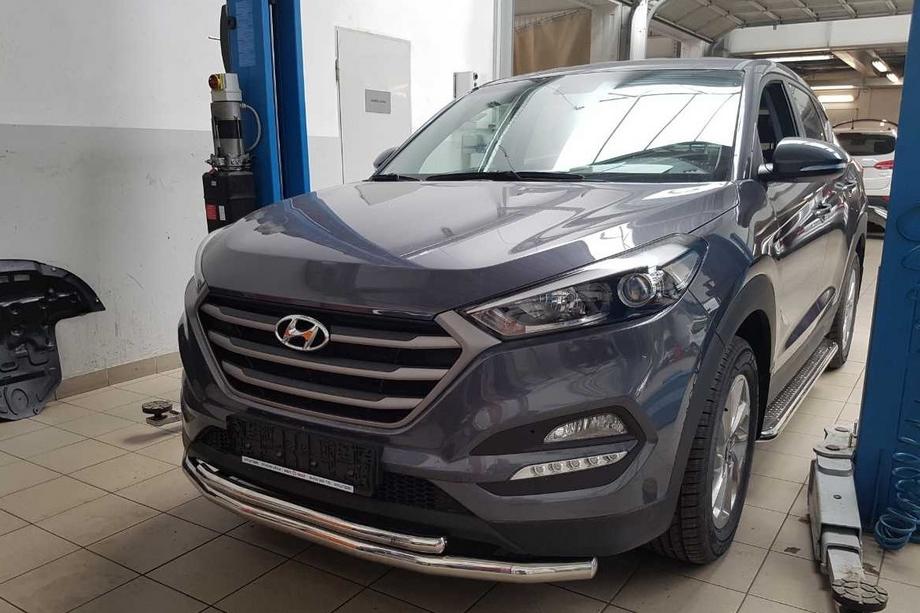 Hyundai Tucson TL 2016–2021 Voorbeschermbeugel ST014 (RVS) Image