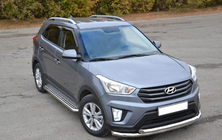 Hyundai Creta 2014–2020 Voorbeschermbeugel ST014 (RVS) Ø60/42 mm foto 1