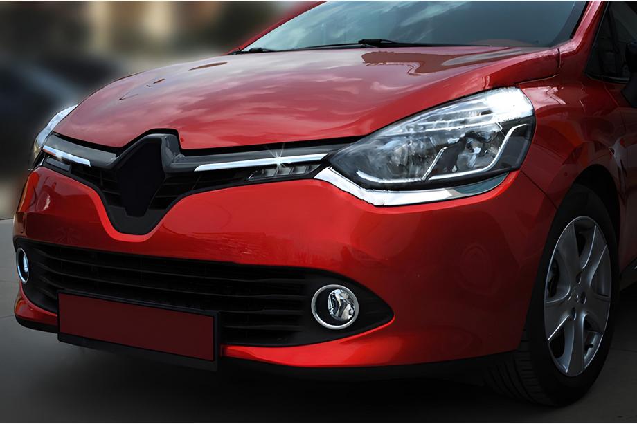 Renault Clio IV 2012–2019 OmsaLine grille sierlijsten (2 stuks, RVS) Chroom Image