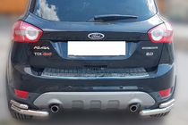 Ford Kuga 2008–2013 Achterste dubbele hoekbeschermers AK003-double (2 st., RVS) foto 1