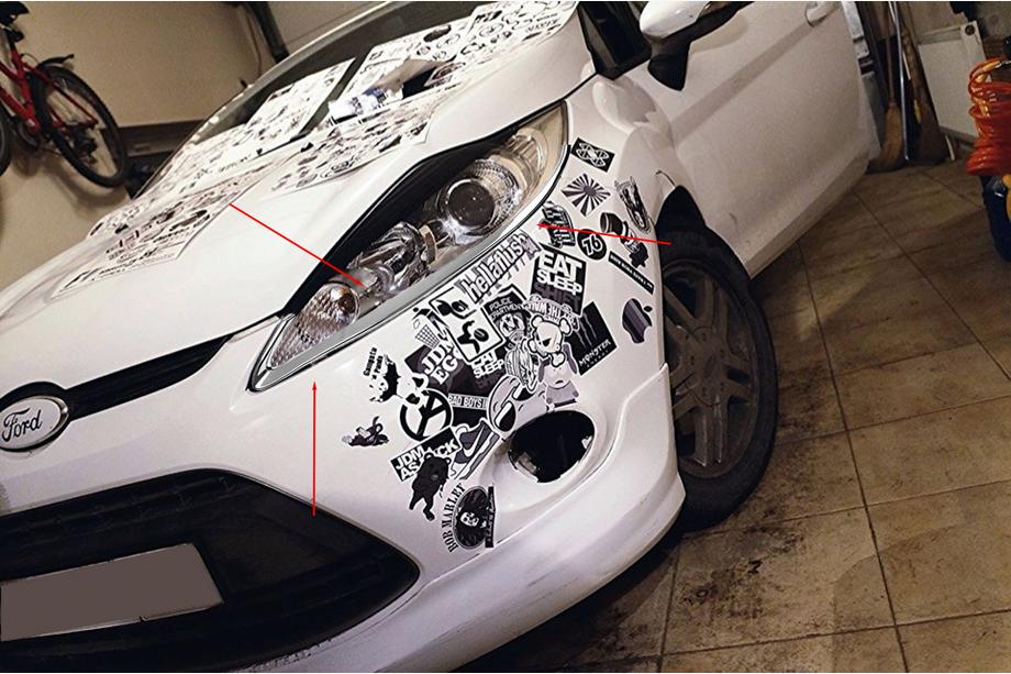 Ford Fiesta 2008–2017 Koplamp sierlijsten (2 st., kunststof) Image