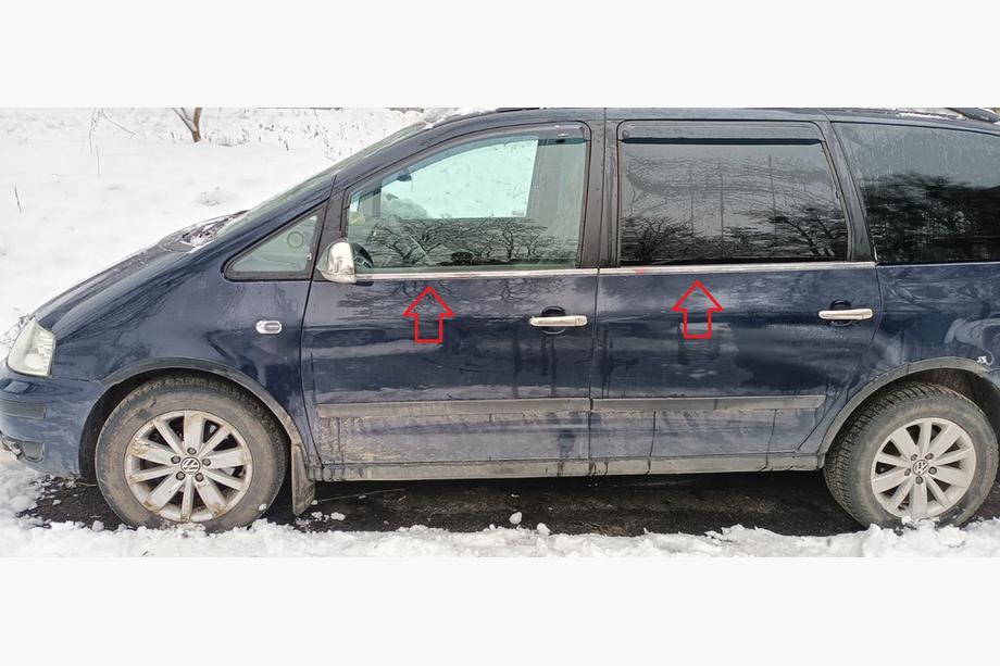 Seat Alhambra 1996–2010 Raamomlijsting (4-delig, RVS) Carmos - Turks staal Image
