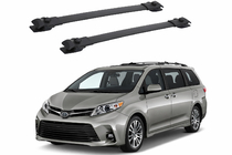 Toyota Sienna 2010–2020 Dakdragers (dwarsdragers) zwart voor standaard dakrails OEM (Aluminium) foto 1